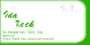 ida keck business card